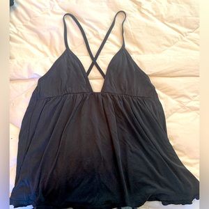 Free People Navy Spaghetti Strap Top
